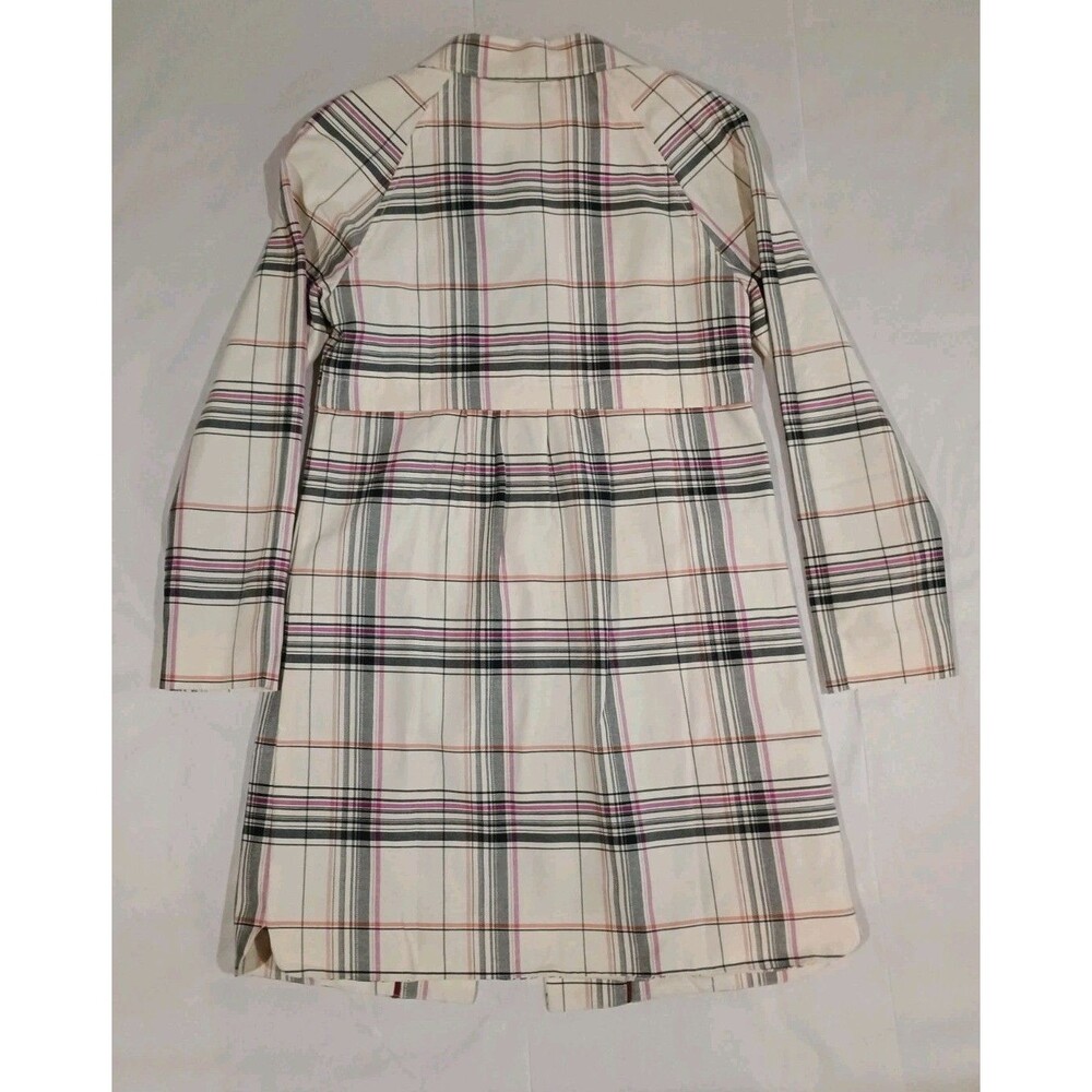Merona Womens S/P Black Cream Trench Coat Jacket Pleated W/ Pockets, Lined, NWT - Picture 6 of 7